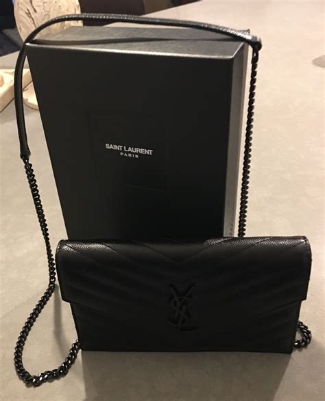 ysl chain wallet black and gold|YSL wallet on chain price.